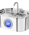 Stainless Steel Cat Water Fountain 108oz 3.2L With Water Level Window, Automatic Pet Fountain For Cats And Dogs, Quiet