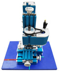 Bad Ass Mini Metal Drilling And Milling Machine Slick Benchtop Teaching Press for Wood and Soft Metals on blue base.