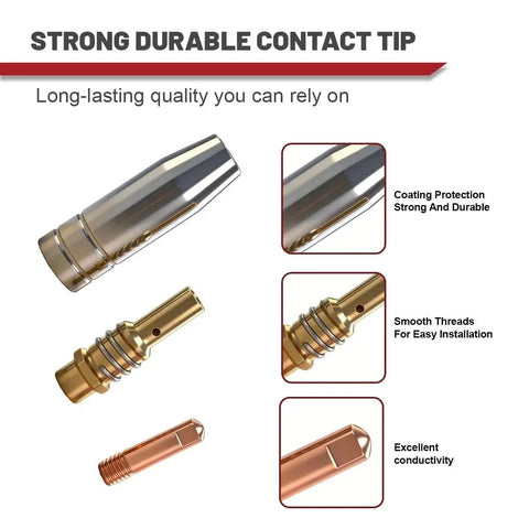 25 Pack MIG Gun Consumables Kit For OmniPro 220 MIGMax Welder Gun 140 215 63616 63617 Includes.035 Tips, Nozzle, Diffuser
