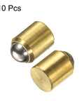 10 Pcs Six Pack Brass Ball Point Spring Plungers 10x13mm No Step Positioning Beads Ball Catch Latch For Doors Cabinets Furniture And DIY Projects