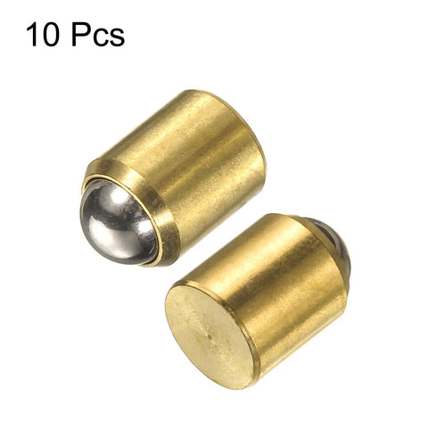 10 Pcs Six Pack Brass Ball Point Spring Plungers 10x13mm No Step Positioning Beads Ball Catch Latch For Doors Cabinets Furniture And DIY Projects