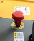Emergency stop button on All Day Workhorse Full Electric Straddle Pallet Stacker for safety operation.