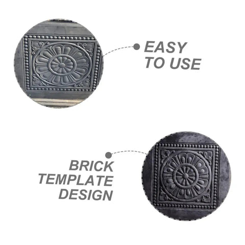 Reusable Concrete Paver Mold For DIY Pathways And Driveways Antique Colored Brick Design 17.32 By 17.32 Inches close-up