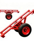 Two Wheel Concrete Pole Mover Cart For Heavy Duty Utility Poles Single Utility Pole Dolly With Beast Steel Construction For Linemen Field Work And Power Installation, red steel with inflatable tires