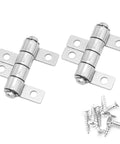 Two Pack 360 Degree Torque Hinges Friction Type Positioning Hinges Iron Durable Rust Resistant Easy To Install With Mounting Screws Included Durable Construction ITROLLE, showing both hinges and screws on white background.