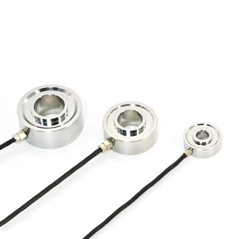 Compact Ring Load Cell Sensor For Small Space Testing Tension And Compression With 0.2 Percent Accuracy Alloy Steel Build And Cable For Precise Force Weight And Pressure Readings 0 To 200 KG, three sizes