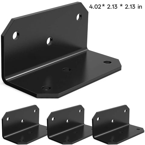Beefy Heavy Duty Galvanized Corner Braces 90 Degree L Shaped Brackets With Pre Drilled Holes For Wood Fences Shelves And Raised Garden Beds 4 Pack Steel Corner Brackets