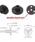 Diagram and double head nut of Ultra Smooth T3.5x2.4 Lead Screw With Nylon Nut For 3D Printers 1.2mm Pitch 2.4mm Lead Right Hand Thread 304 Stainless Steel Durable Linear Motion Trapezoidal Screw 250mm Length.
