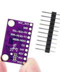 Top Notch 9DOF IMU AHRS Sensor Module High Accuracy For AR VR Applications And IoT Projects BNO085 Based Motion Sensor For Robotics Wearables Drones And Mixed Reality Experiences, purple PCB with header pins