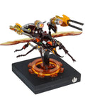 3D DIY Mechanical Beetle Assembly Model With Mechanical Transmission, Futuristic Desktop Ornament For Enthusiasts And Gift Givers, Dynamic Kit Version With LED Accent Lights. Red ABS PVC beetle model on black base