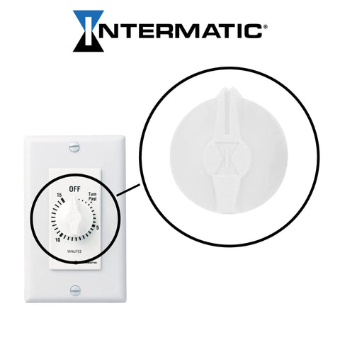 Timer Knob for FD Series Spring Wound In Wall Timers White Fits 3 By 16 Inch D Shape Shaft 1 Inch Outer Diameter Replacement