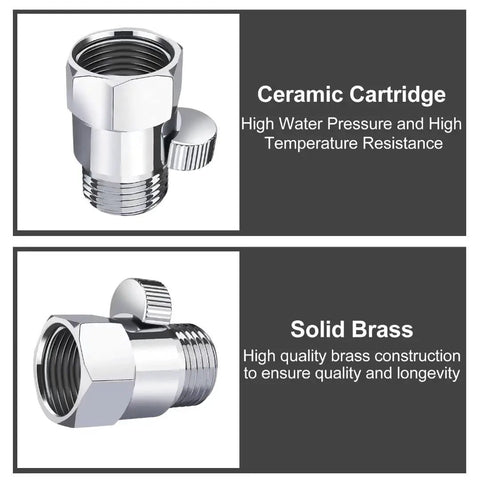 Shower Flow Control Valve For Handheld Shower Head Or Bidet Sprayer Easy Water Volume Tweak And Shut Off Chrome Finish Solid Brass