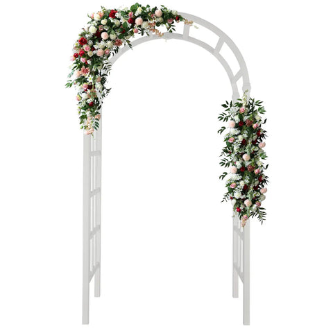 White Vinyl Garden Arbor For Weddings And Outdoor Parties PVC Arch Backdrop For Ceremony Garden Trellis For Climbing Plants Easy Setup Go To Wedding Backdrop For Backyard Or Lawn