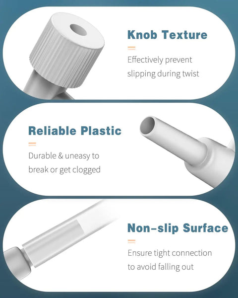 Close-up of Single Way Aquarium Air Control Valve for Three Sixteenth Inch ID Tubing, highlighting knob texture and plastic material.