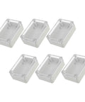 Top-Tier Waterproof Electrical Box Set With Abs Cover For Outdoor Security Modules And Internal Circuits To Keep Stuff Dry And Safe From Rain Sun Or Dust - six transparent ABS boxes arranged.