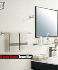 Stainless Steel Towel Bar 18 Inch Usable Length With Thick 0.8mm Tube And 2mm Posts Brushed Finish Wall Mount Rack For Bathroom