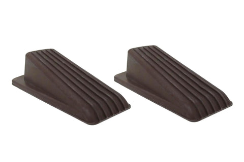 Heavy Duty Rubber Door Wedge 2 Pack Brown Non Marking Grip Lip For Hard Floors Carpets And Outdoor Surfaces Keeps Doors From Swinging And Scratching Walls