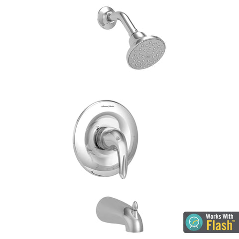 Reliant 3 Tub Trim Kit With Water Saving Shower Head And Ceramic Cartridge 1.75 GPM Polished Chrome Double Ceramic Pressure Balance