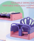 Foldable Toddler Swing Set For Indoor And Outdoor Play, Adjustable Seat Heights To Grow With Your Child, Safe And Durable Backyard Swing In Pink For Babies To Preschoolers, Easy Assembly And Folded Storage