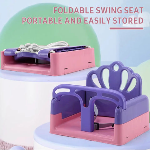 Foldable Toddler Swing Set For Indoor And Outdoor Play, Adjustable Seat Heights To Grow With Your Child, Safe And Durable Backyard Swing In Pink For Babies To Preschoolers, Easy Assembly And Folded Storage