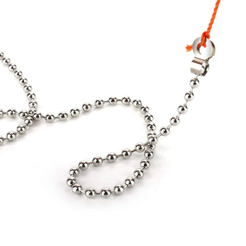 Super Long Ceiling Fan Pull Chain Extender 200 Inch Beaded 3.2mm Light Chain Extension, rustproof stainless steel close-up