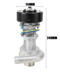 Portable Micro Hydroelectric Generator 1kW With LED Lights 110V To 220V Output Aluminum Alloy Turbine 3500 RPM Copper Coil Durable Off Grid Power Unit, front view, dimensions 114x240mm