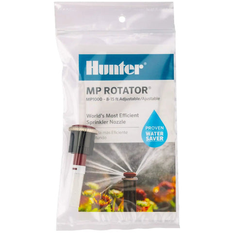 MP Rotator Sprinkler Nozzle With Adjustable 90 To 210 Degree Arc, 8 To 15 Foot Radius, Water Saving Lawn And Garden Irrigation For Spot On Coverage Everywhere in packaging