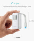 Hand holding Rechargeable 16 Color Motion Sensor LED Toilet Night Light 2 Pack With 5 Stage Dimmer IP67 Waterproof Light Detection