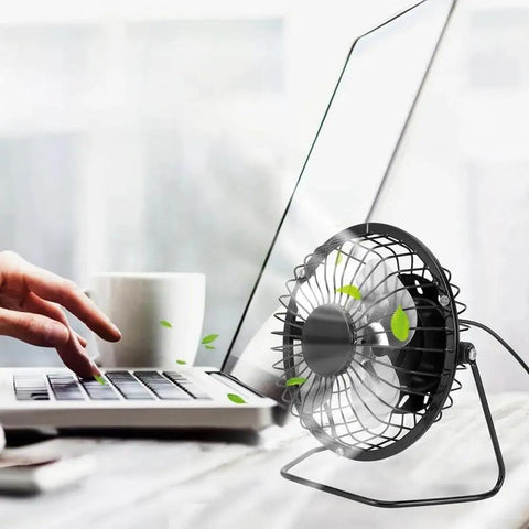 Solar Powered Fan With USB Power Supply For Outdoor Camping RV Greenhouse Dog Kennel And Trailer 8 Inch near laptop