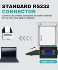 Analytical Balance 500g Capacity with 0.001g Precision showing RS232 connector for computer integration