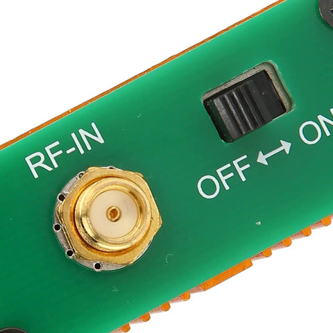 Close-up of Wideband RF Power Preamplifier 0.1MHz To 6GHz With Built In Battery 1.95GHz 20dB Low Noise Amplifier SMA Female