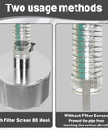 Straight Shooter Honey Filter Transfer Pump Featuring Durable 80 Mesh Stainless Screen with and without filter usage methods.