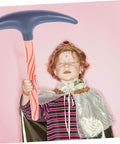 Child holding Inflatable Pickaxe from 4 Pack for Party Favors and Pranks, Safe PVC Material, Easy to Inflate, Totally Reusable Props