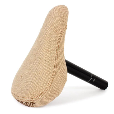 Dope Fat Combo BMX Seat With Tan Nylon Cover Thick Padded Comfort And 25.4mm Alloy Seatpost Two In One Lightweight Design