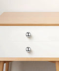 Two Pack Stainless Steel Suction Cup Handles For Glass Shower Doors Cabinets And Refrigerators No Drilling Required installed on drawer