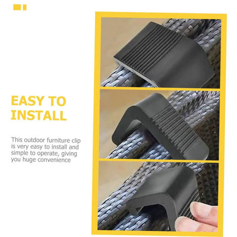 Zerodeko 10Pcs Outdoor Wicker Clips Rattan Sofa Fasteners for Sectional Chairs installed on wicker furniture