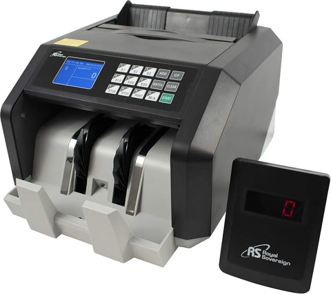 USD High Speed Money Counter With Value Counting, Add And Batch Mode, UV MG IR Counterfeit Detection, RBC ES250N front view