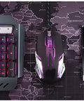 Top Tier Gaming Keyboard And Mouse Combo Featuring Colorful Breathing RGB Backlights And High Response Mouse on a desk.
