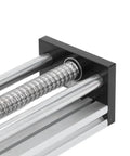 Heavy Duty Aluminum Alloy Linear Rail Slide With Crank Handle And 300 Mm Throw For Cnc Routers close-up of metal rail with lead screw.