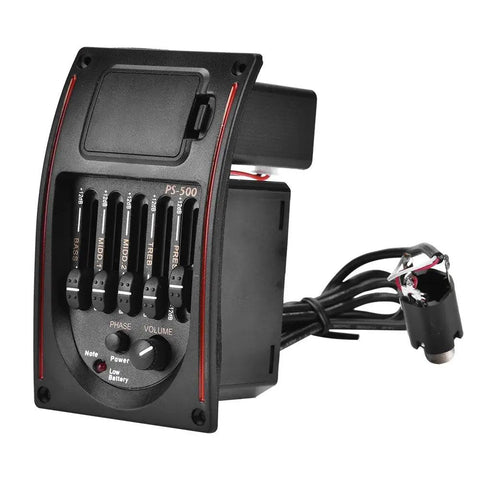 Acoustic Guitar Preamp With Piezo Pickup, 5 Band EQ, Digital Tuner, Onboard Volume, And Loudness Contour for clear stage ready tone
