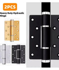 Two Pack Soft Closing Door Hinge With Automatic 90 Degree Positioning And Hydraulic Closer 5 Inch Adjustable in black, gold, and silver