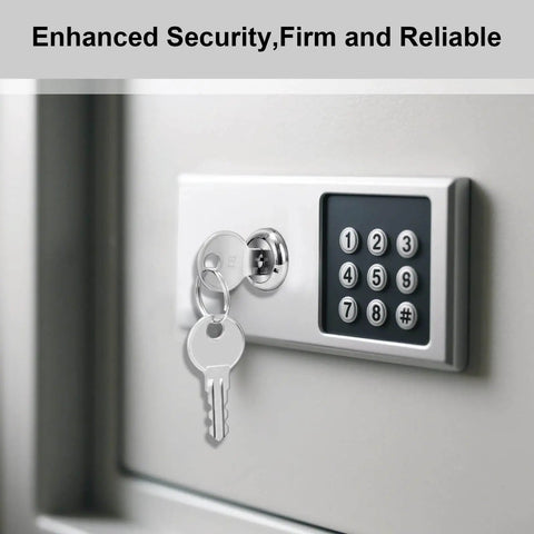 Universal Vending Machine Key Lock With Cylinder Lock for storage units, durable metal tubular lock shown installed with keys in security keypad.