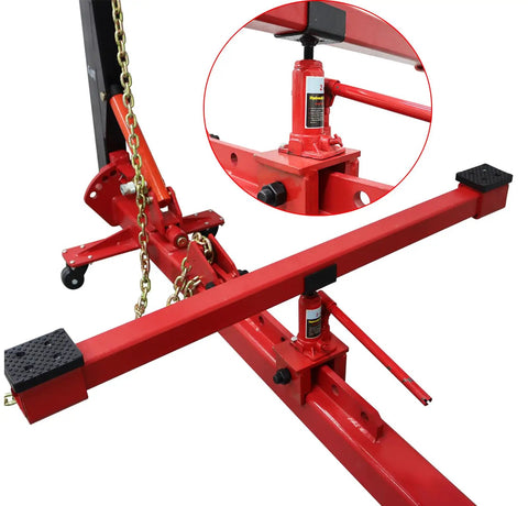 Close-up of red hydraulic component of 10 Ton Car Frame Machine Auto Frame Straightener Puller for Body Repair
