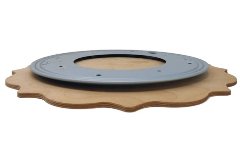 Side view of Beefy 12 Inch Lazy Susan Bearing With 1000 Lb Load Capacity Metal Frame Ball Bearing Raceway For Smooth Rotation Zinc Coated