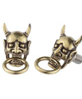 Dope License Plate Screws For Motorcycles 2 Pack Anti Theft Bolts Frame Fasteners With Copper Finish horned skull design