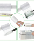 Snag This Gotta Have 6 Roll Stretch Wrap Film Set With Premium 80 Gauge Cling Plastic Measuring 4 Inches By 1000 Feet used for wrapping boxes and items.