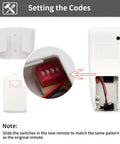 Ceiling Fan Remote Replacement For Harbor Breeze Hampton Bay, 303.9MHz, back view showing code switches and battery compartment