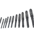 Pro Grade 11 Piece Adjustable Hand Reamer Set H4 To H14, 11.75mm To 38mm Range, High Speed Steel Blades display