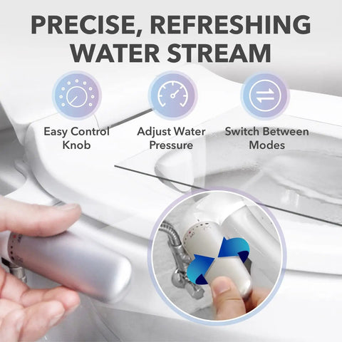 Non Electric Bidet Attachment For Toilet With Adjustable Water Pressure Front And Rear Cleaning Four Pressure Settings