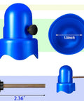 1.5 Inch Trampoline Enclosure Pole Caps With Screw Thumb For Net Hook Replacement Kit shown in blue, fits 1.5 inch poles